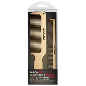 BaByliss PRO Gold FX Metal Barber Comb 2 piece Set