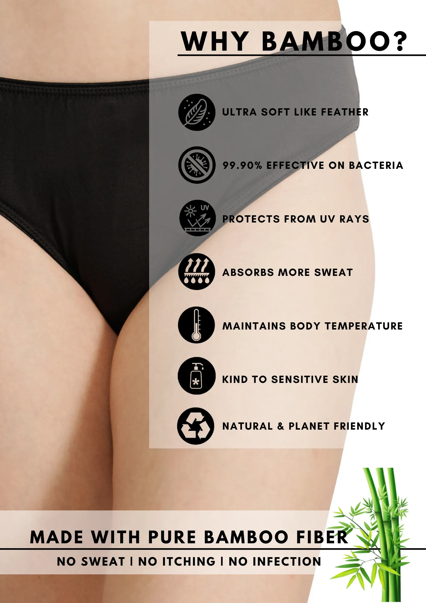 Bamboology Trends Bamboo fabric low waist underwear | pack of 2