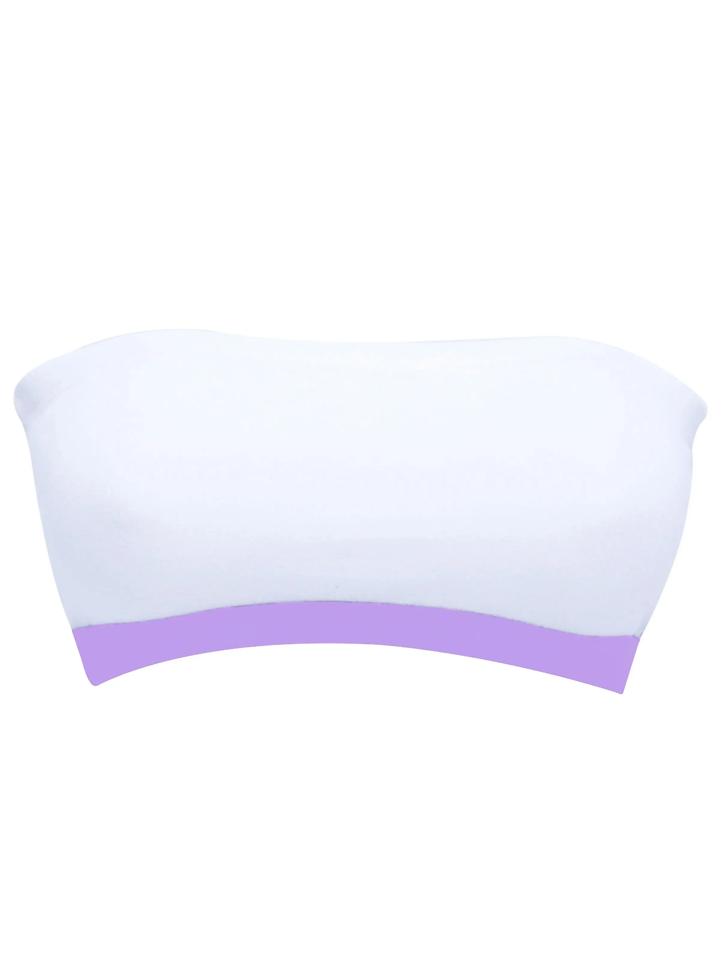 Double-Layer Cotton Tube Bras | Non-Padded Strapless Bra | Solid White
