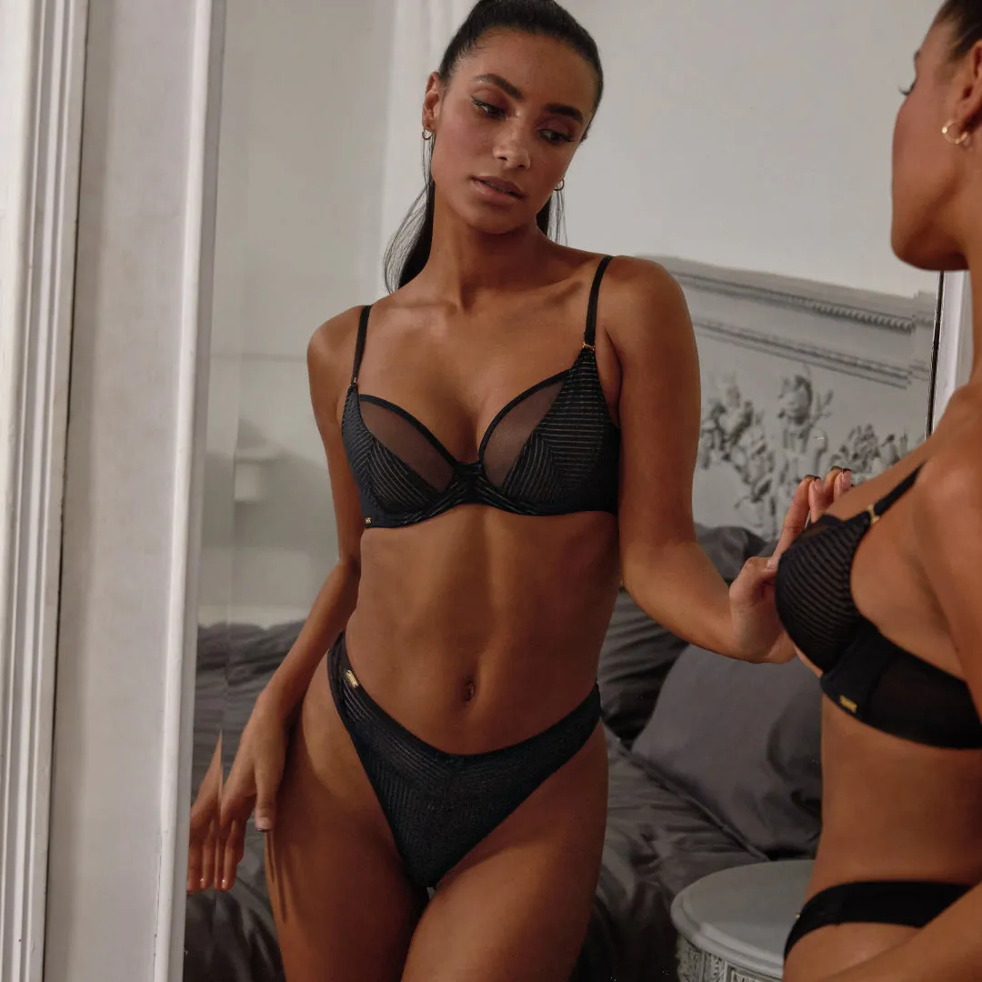 Gossard Sheer Stripe Non Padded Plunge Bra