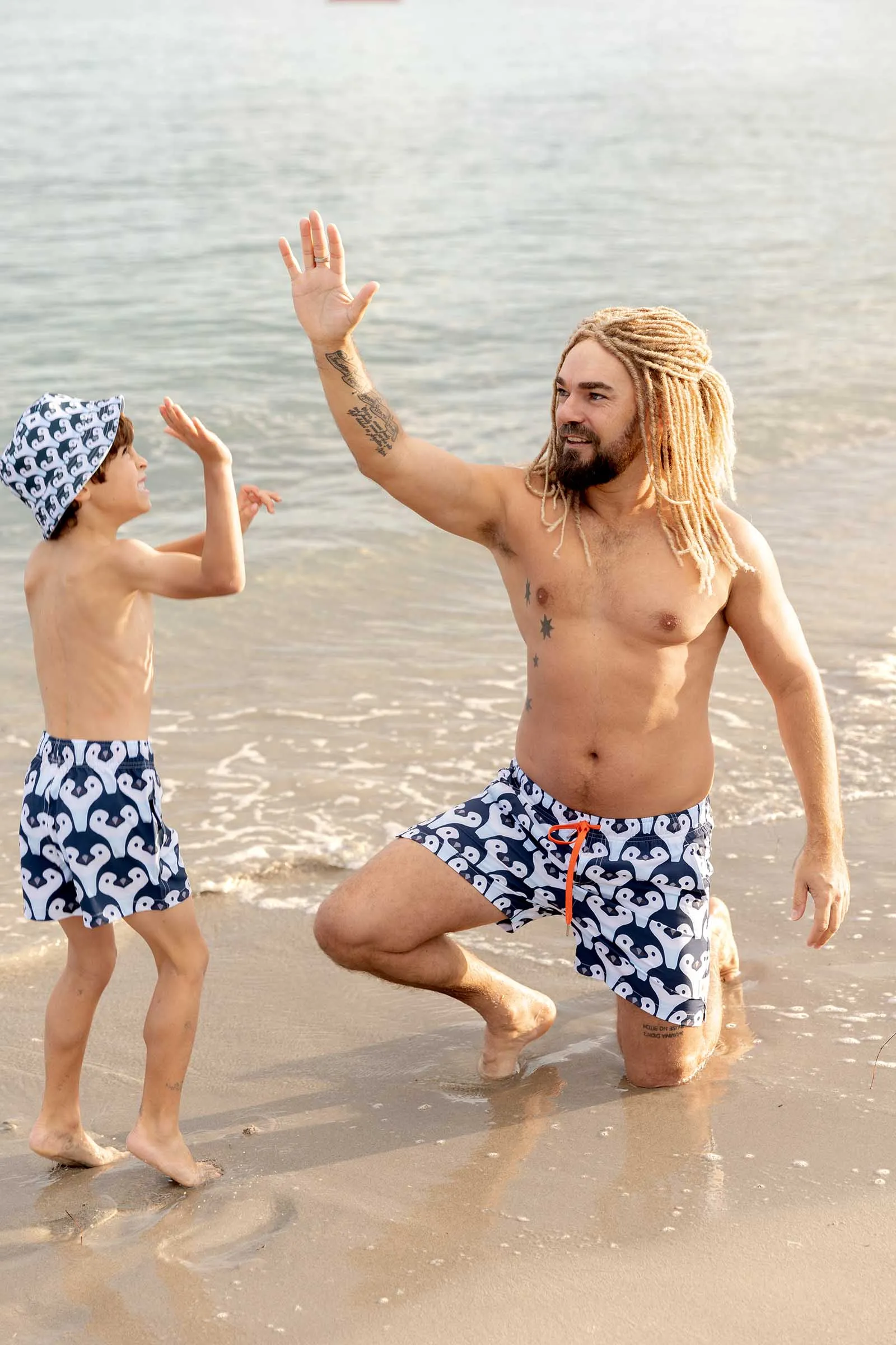 Kids Stretchy Trunks: Penguin Parade