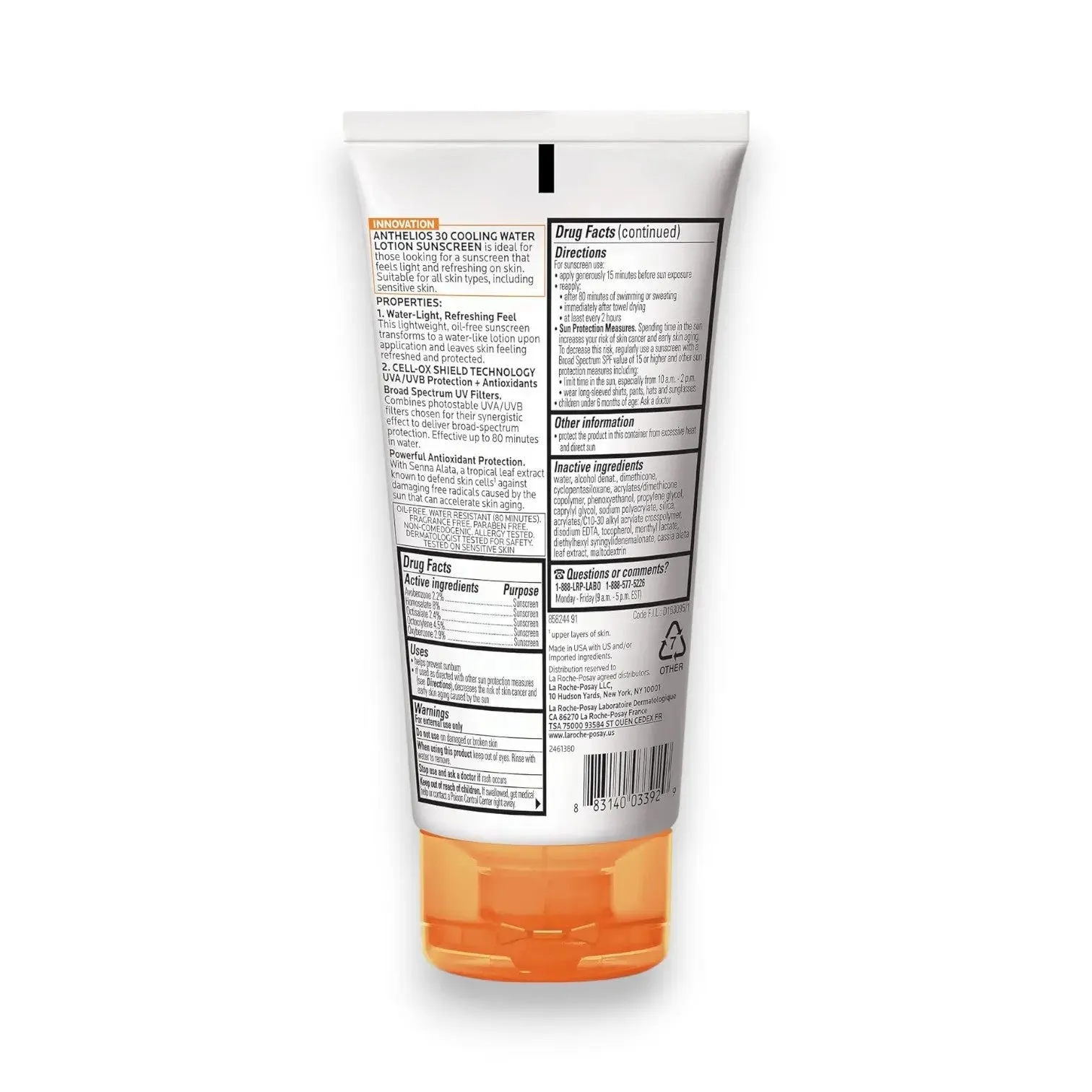 La Roche-Posay Cooling Mineral Sunscreen Gentle Lotion SPF60 150ml