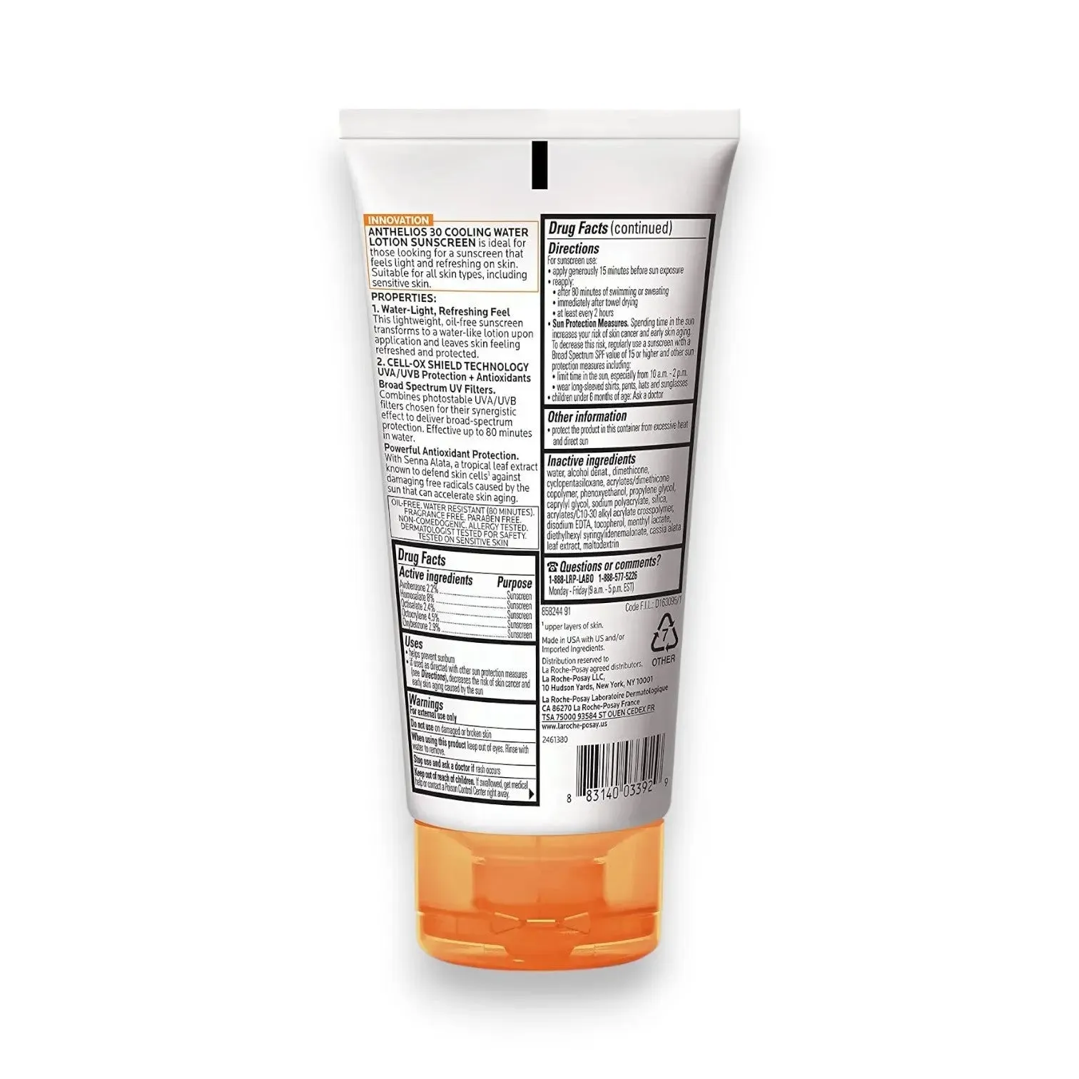 La Roche-Posay Cooling Water Lotion Sunscreen SPF30 150ml