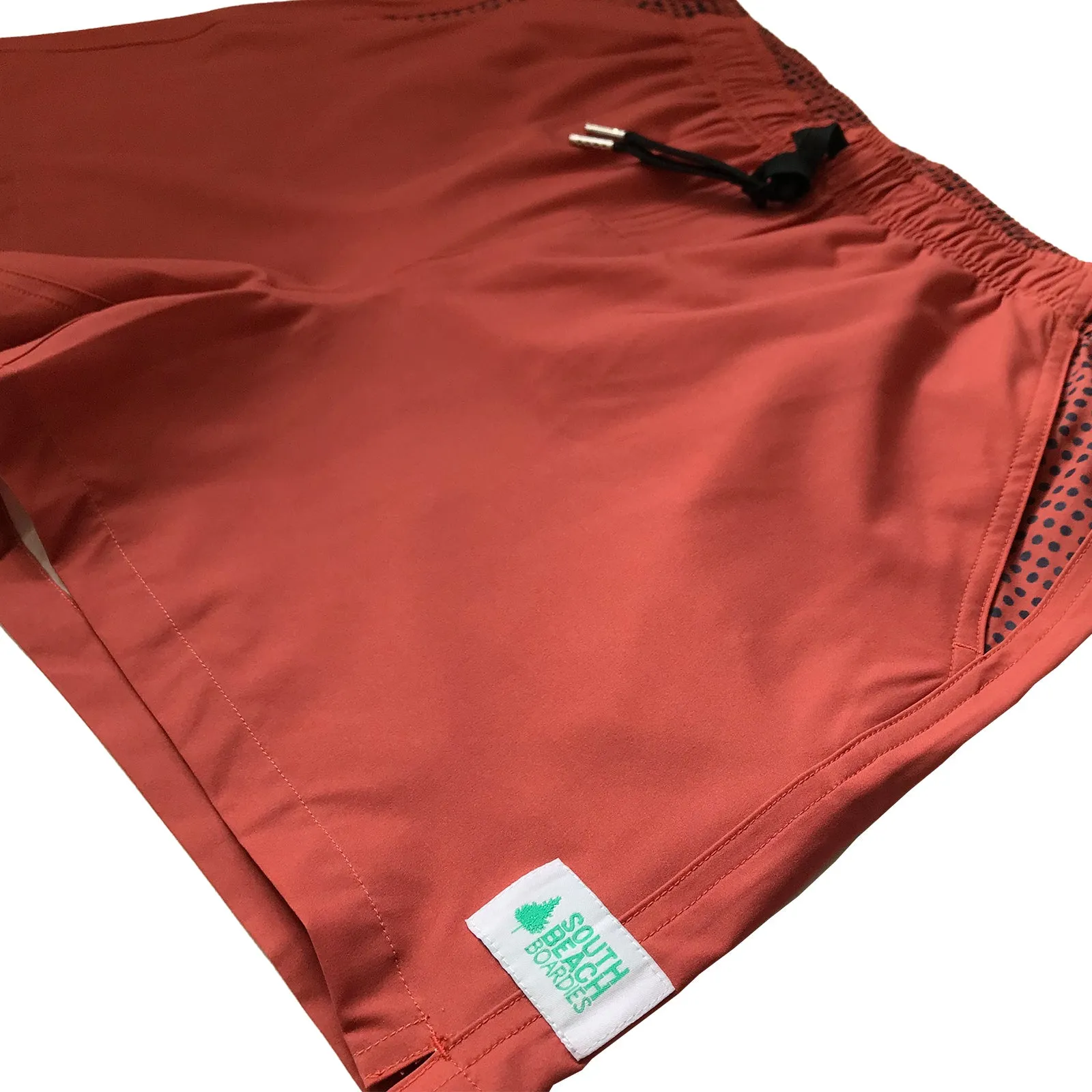 Men's Stretchy Solid-Colour Trunks: Rust