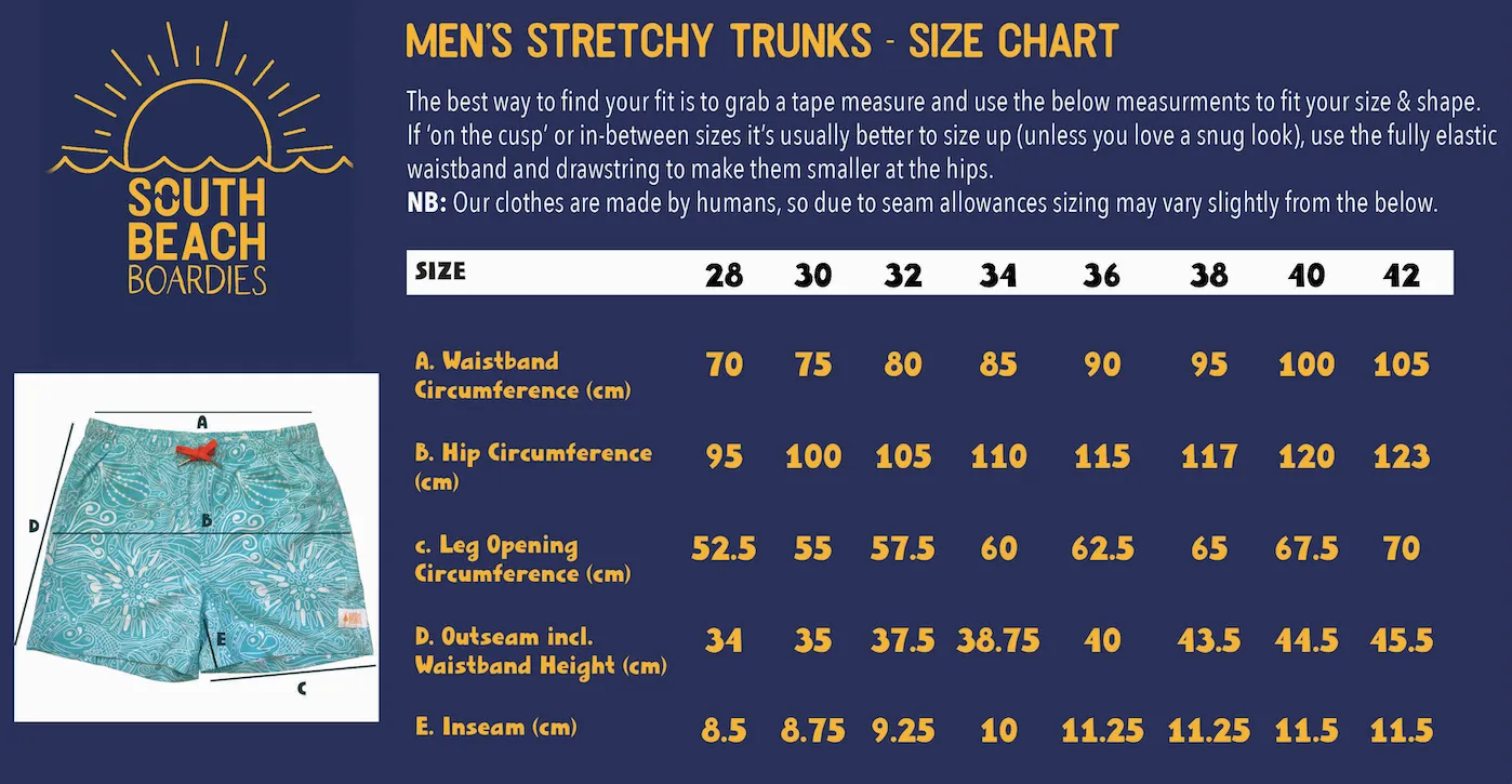 Men's Stretchy Solid-Colour Trunks: Rust