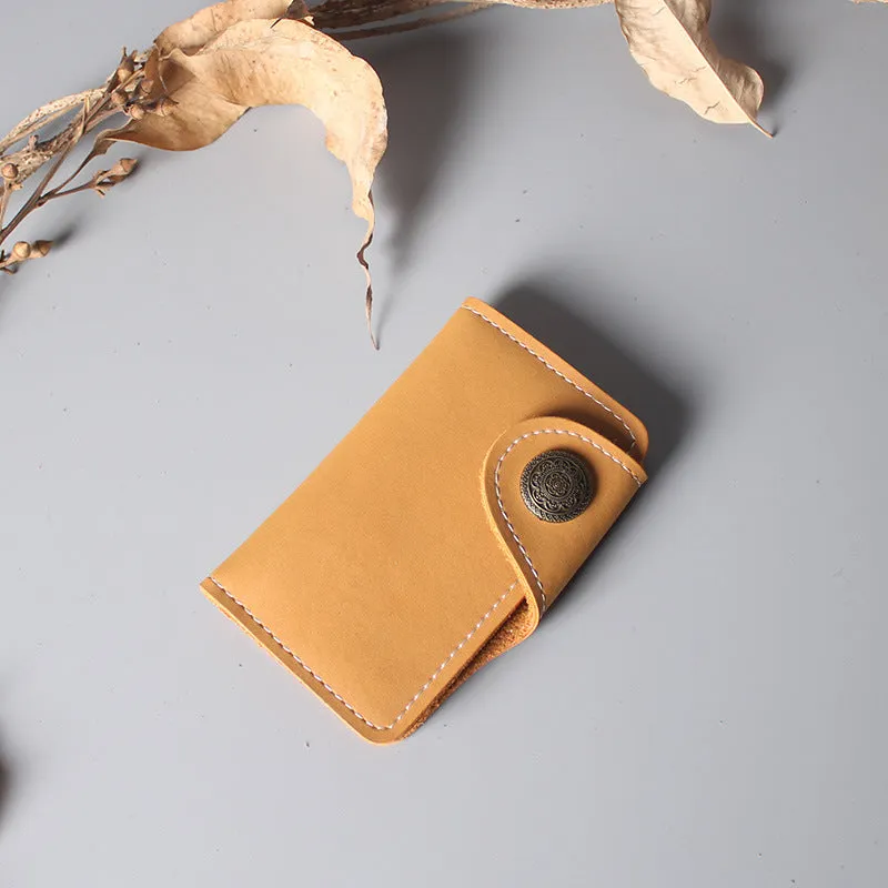 Multifunctional Leather Card Holder Ultra Thin Mini Key Ring Wallet