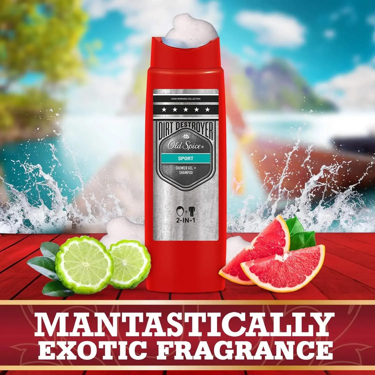 Old Spice Shower Gel Cooling Shampoo 2in1, 250ml