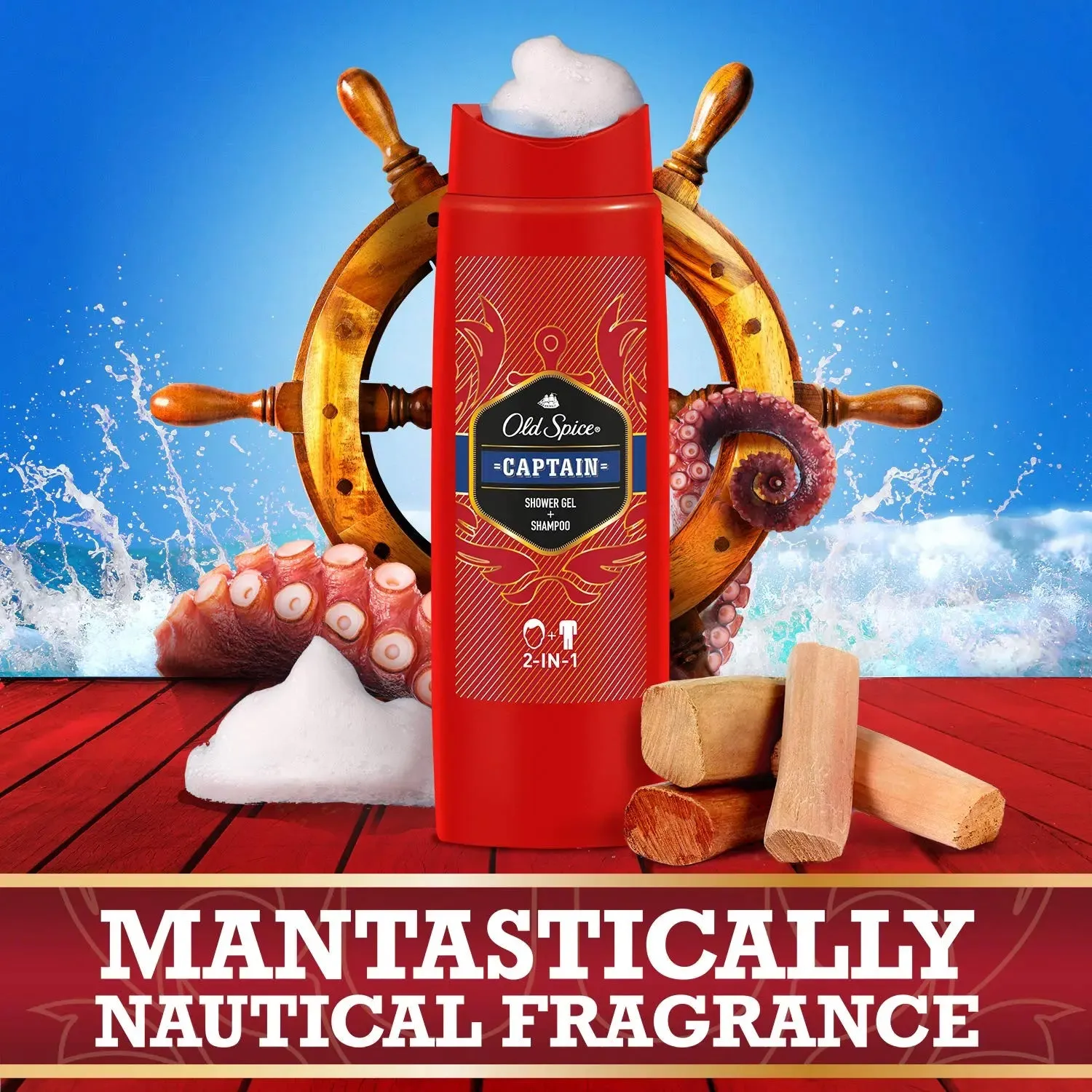 Old Spice Shower Gel Cooling Shampoo 2in1, 250ml