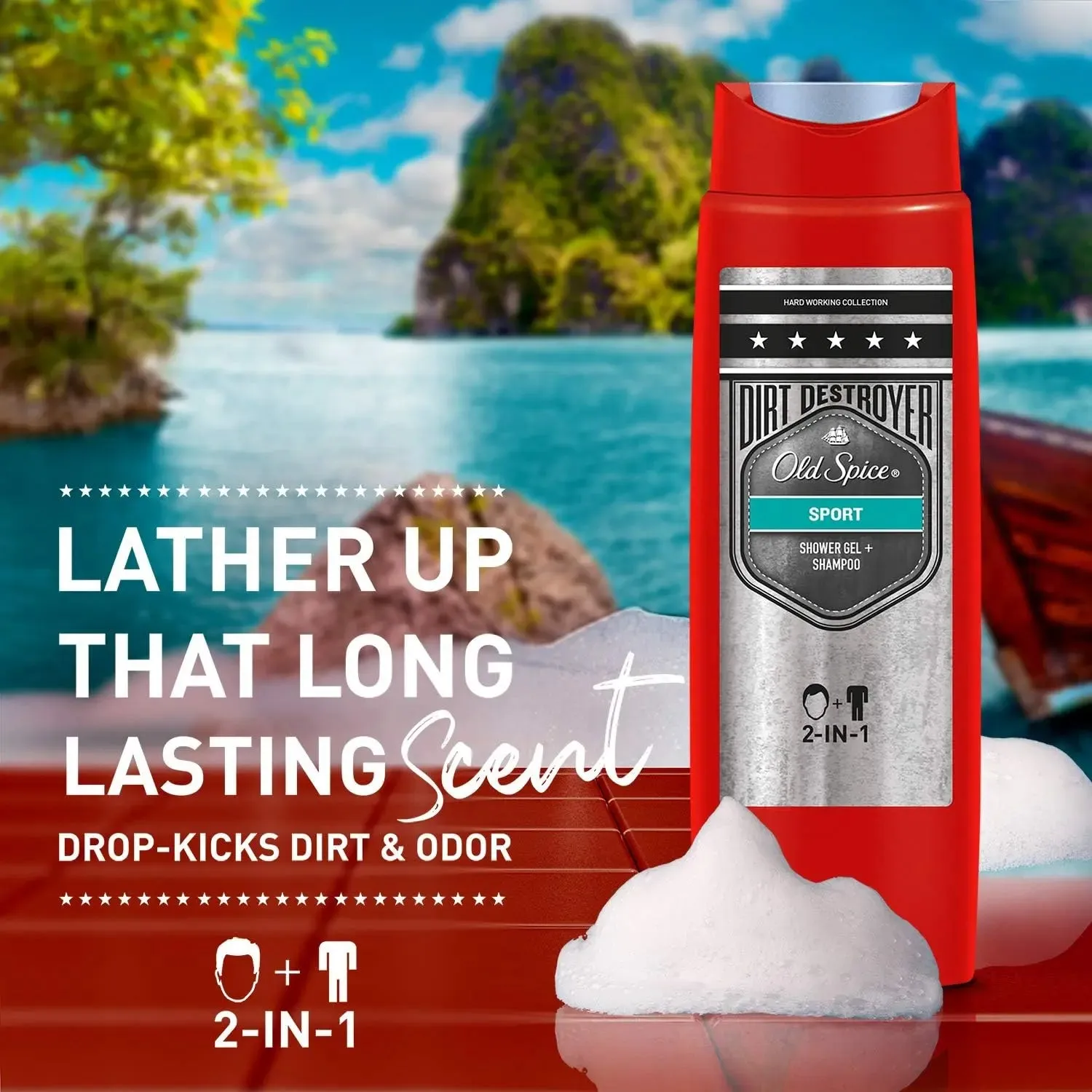 Old Spice Shower Gel Cooling Shampoo 2in1, 250ml