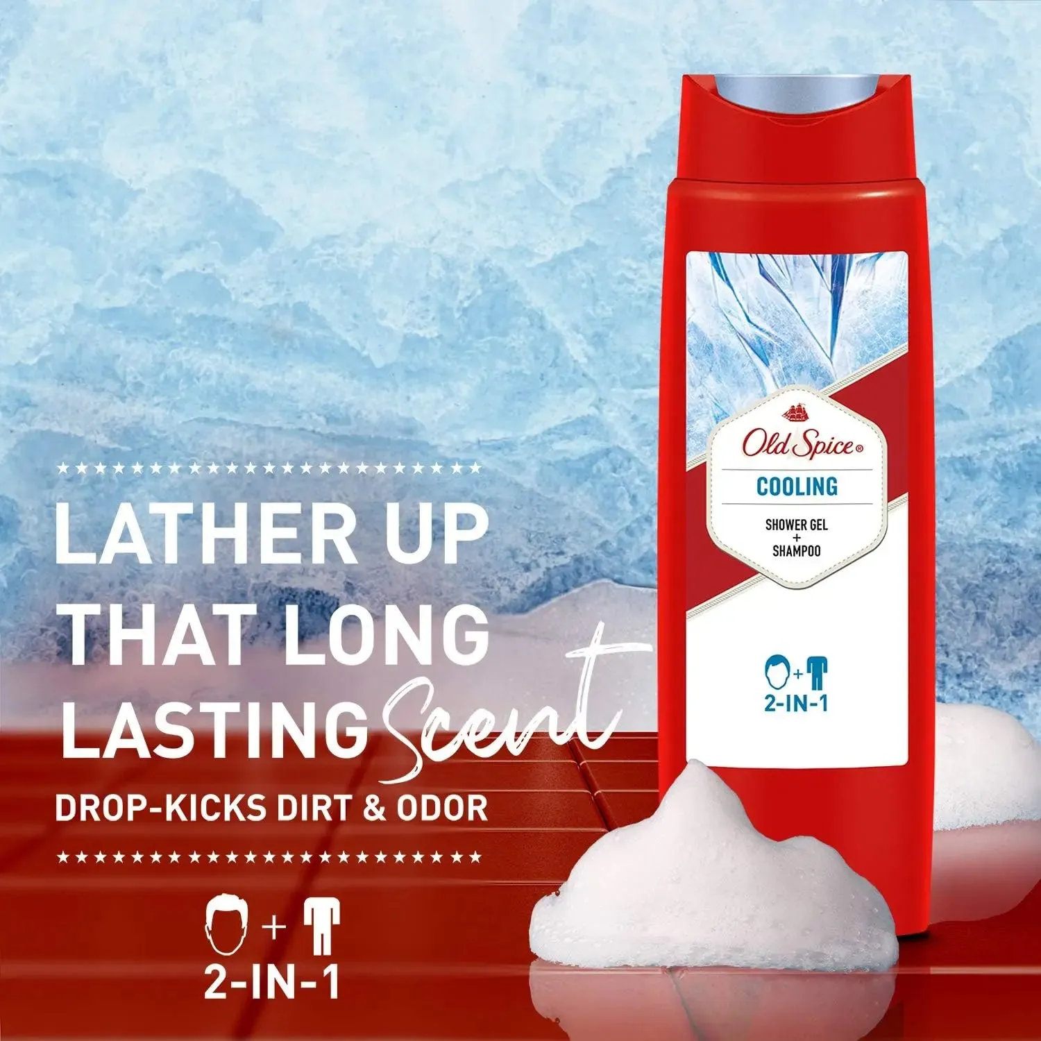 Old Spice Shower Gel Cooling Shampoo 2in1, 250ml
