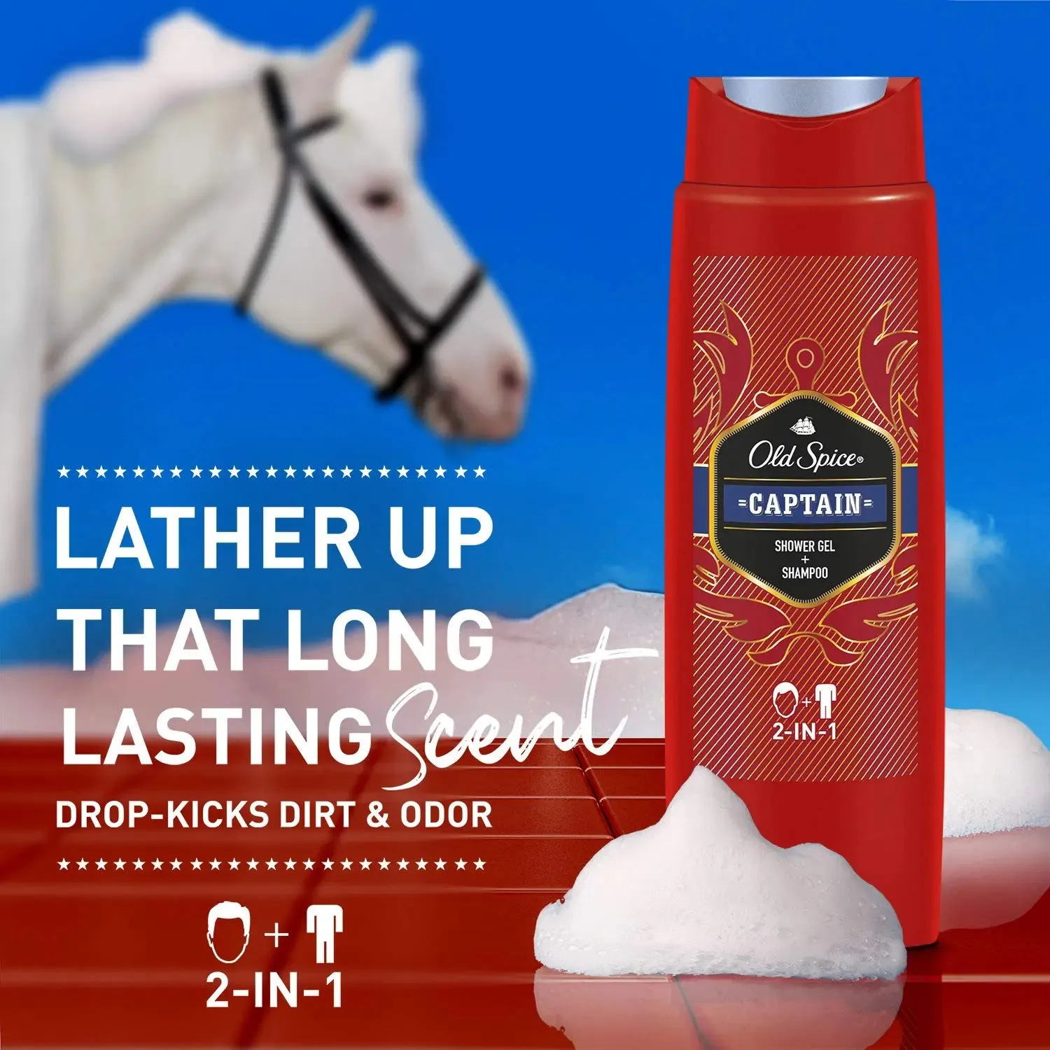 Old Spice Shower Gel Cooling Shampoo 2in1, 250ml