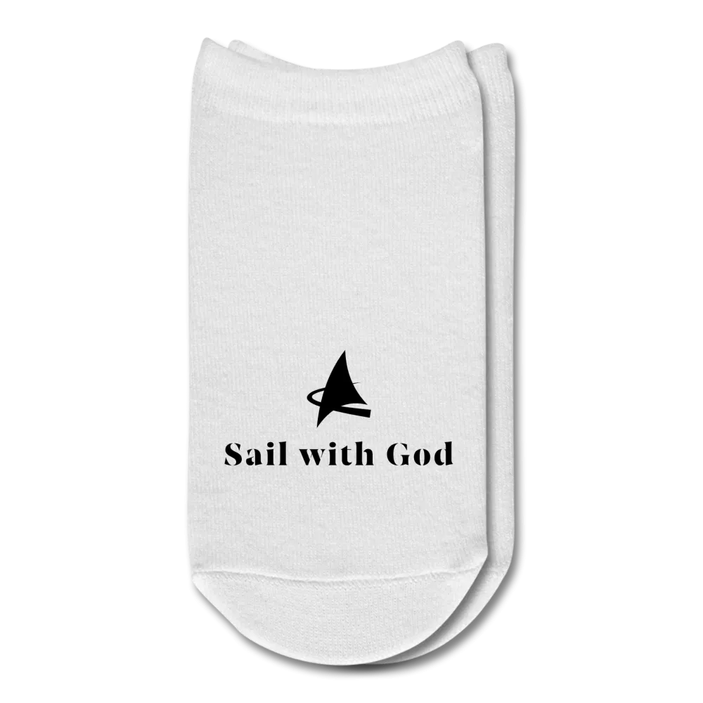 "Sail with God" Ankle Socks (Black)