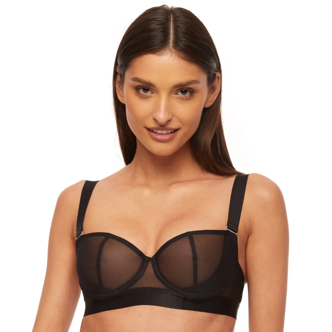 Sheer Mesh Balconette Bra Kinga Mist