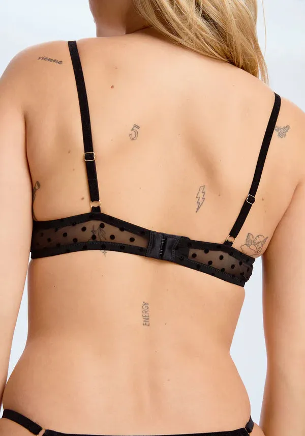 Sheer Mesh Polka Dot Bralette Blush Enigma