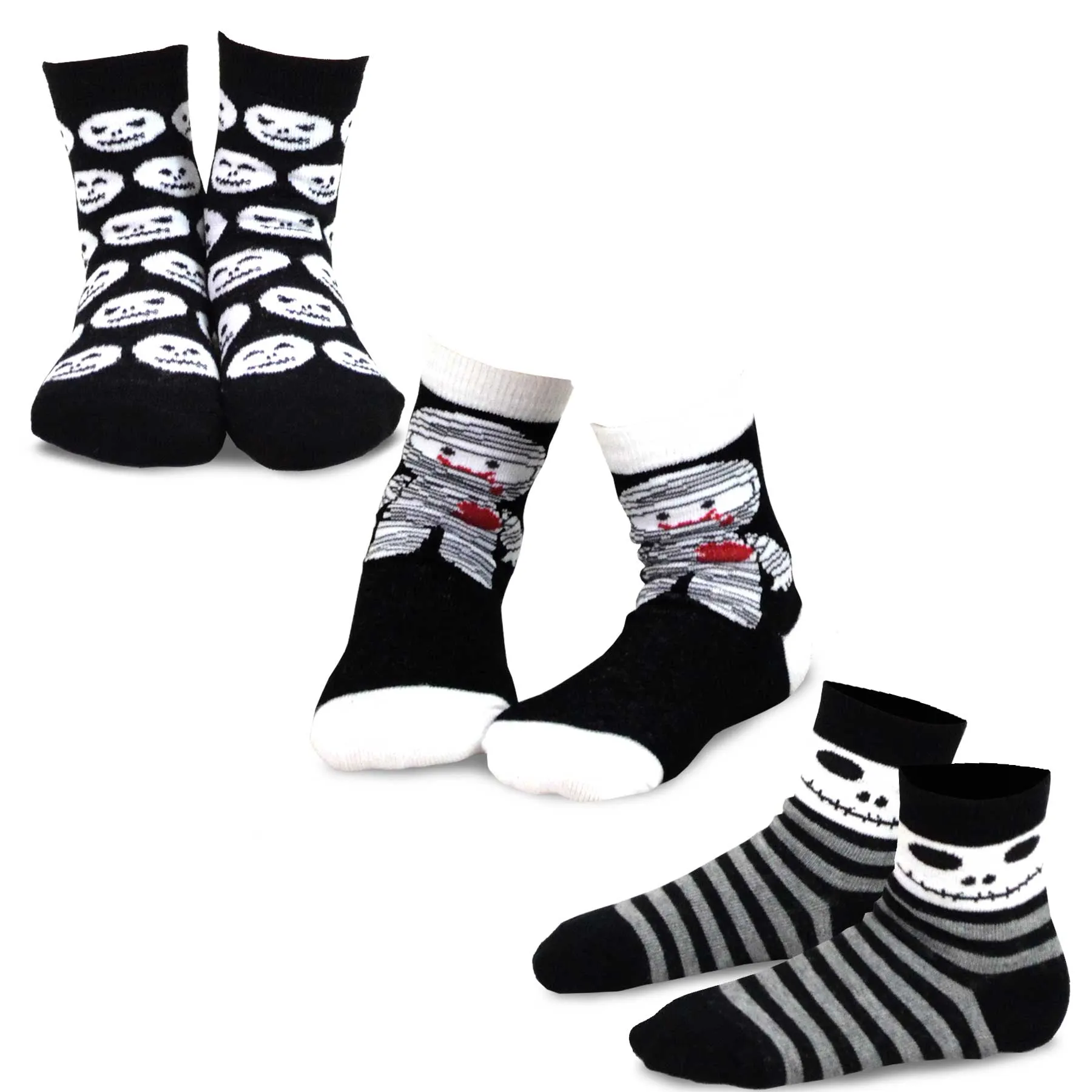 TeeHee Socks Kid's Halloween Cotton Short Crew Mummy 3-Pack (70908)
