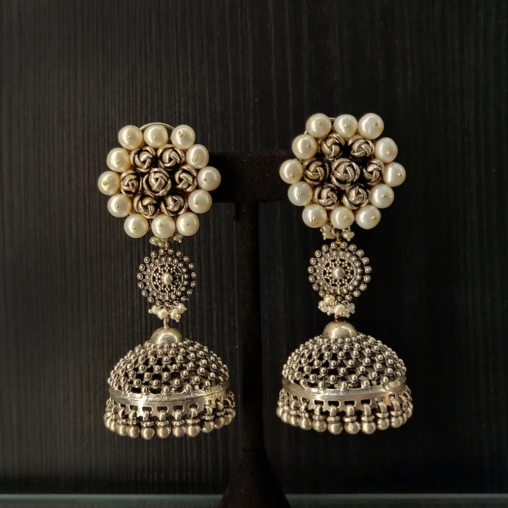 Victorian Jhumkas With Pearls
